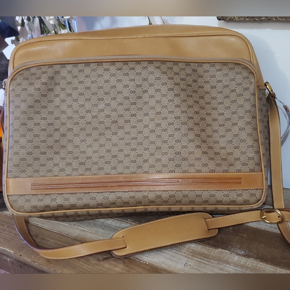 Gucci Tan and Brown Monogram Bag